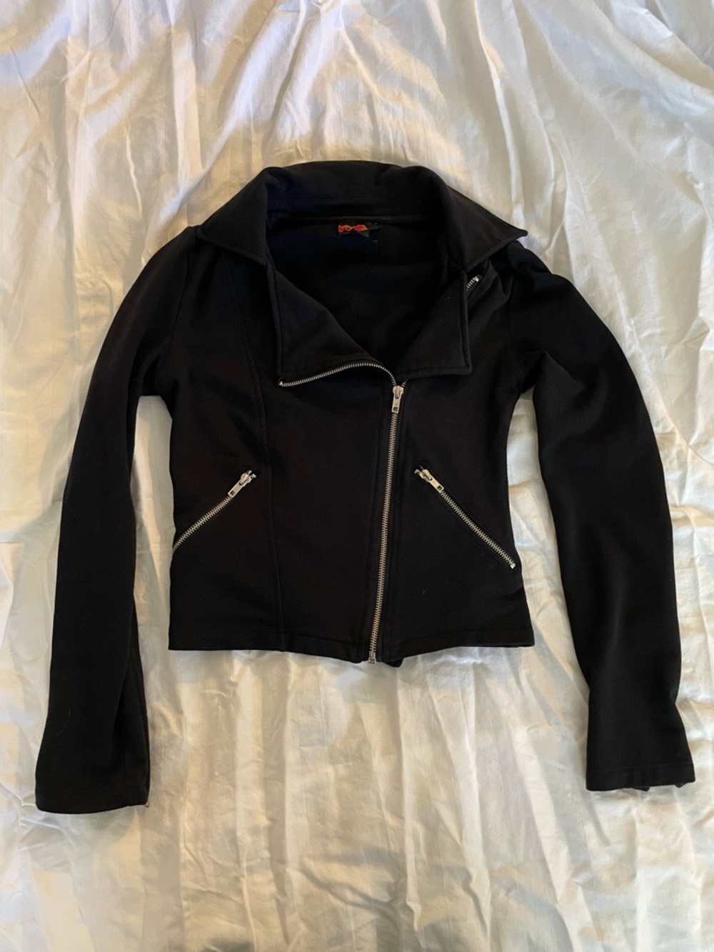 Forever 21 Black Asymmetric Zip Moto Jacket